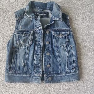 Express XS distressed denim vest